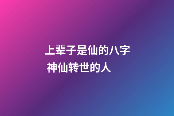 上辈子是仙的八字 神仙转世的人